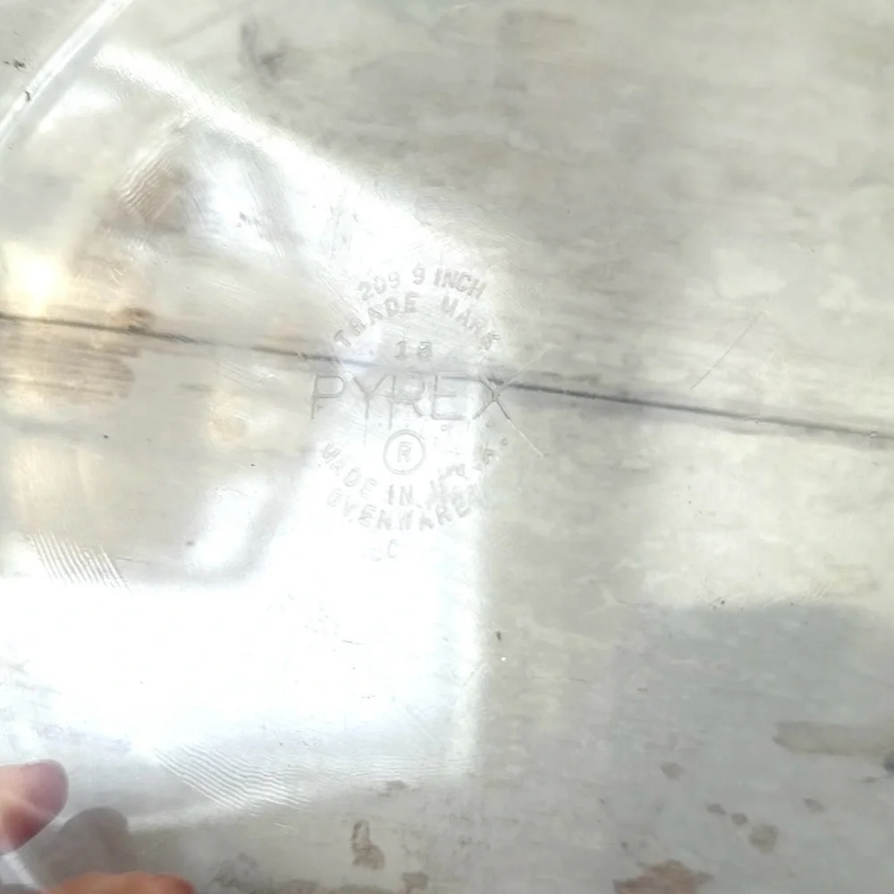 Pyrex 9in Clear Glass Pie Plates Pans Dish Set of 2 Baking Dishes